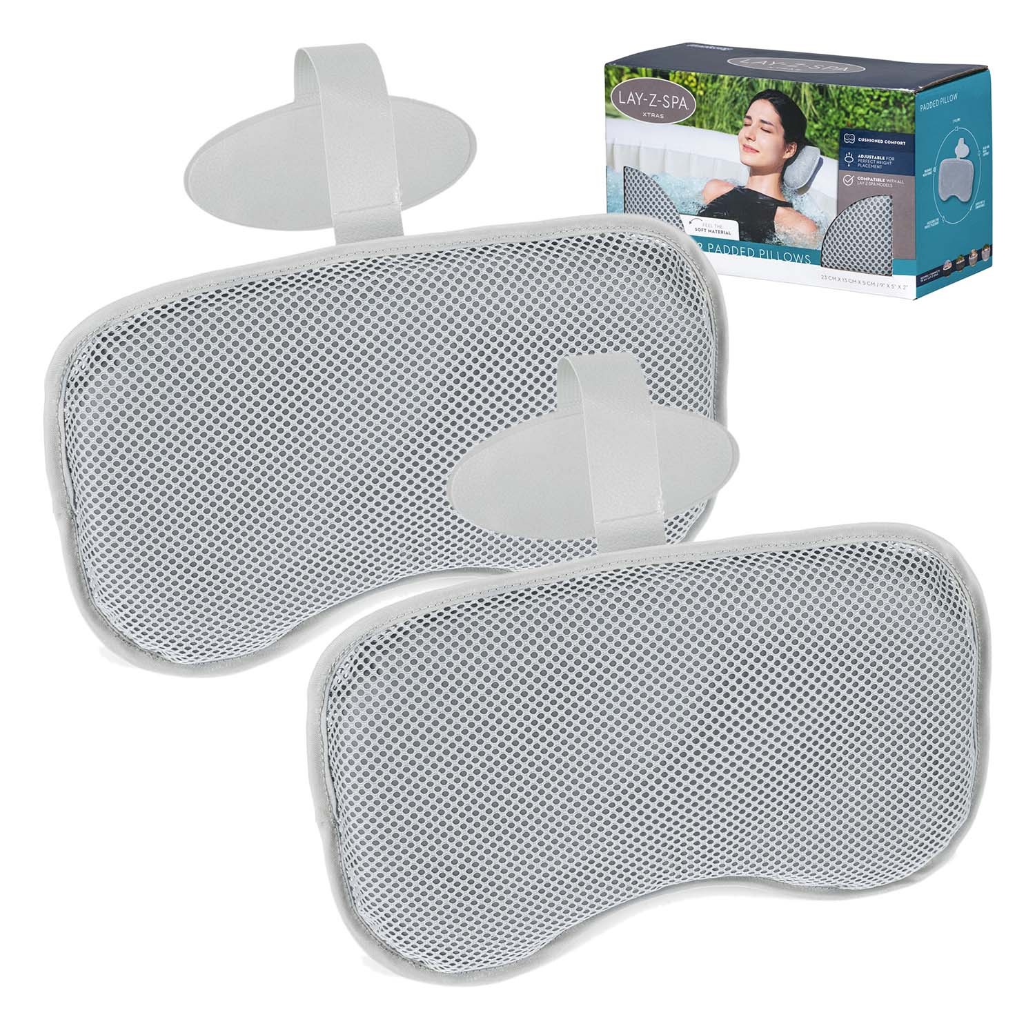 Bestway 60316 Lay-Z-Spa piepūšamā baseina galvas balsti, 2 gab., pelēki