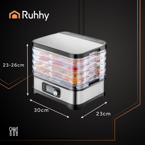 Ruhhy 25928 Pārtikas žāvētājs sēnēm, augļiem un dārzeņiem, 10L, 400W