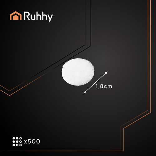 Ruhhy pašlīmējošie līpklipši 18mm 500 gab., balti