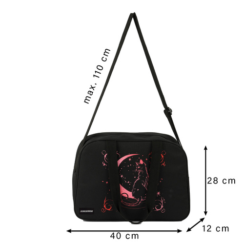 Kruzzel 26516 skolas / sporta soma, 13L, melna / rozā