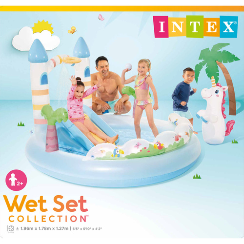 Intex 56148NP Piepūšamais ūdens rotaļu laukums Pils ar vienradzi