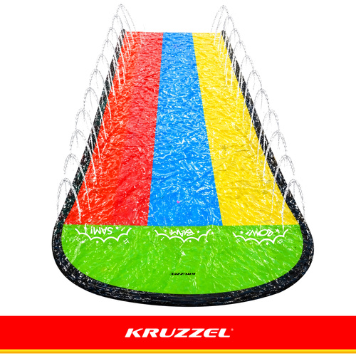 Kruzzel trīskāršais ūdens slidkalniņš ar strūklaku, 480 cm