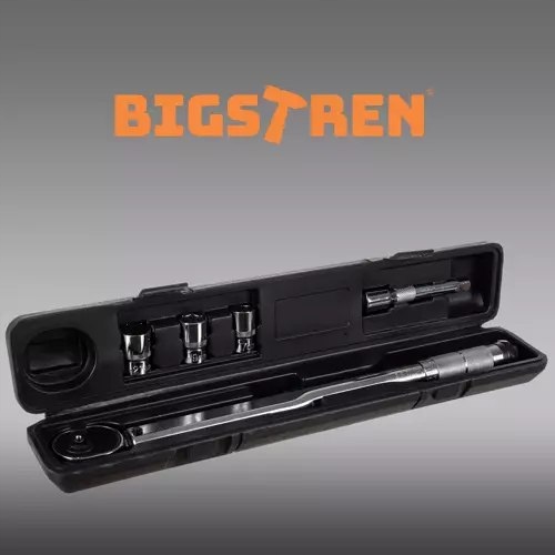 Dinamometriskā atslēga 1/2\" Bigstren 28-210 Nm, ar 17/19/21 mm uzgaļiem un pagarinātāju