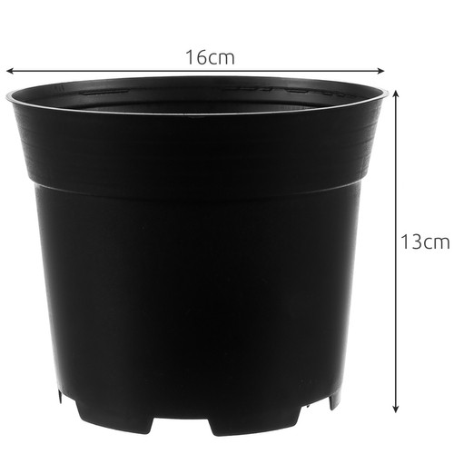 Plastmasas stādu podiņi 2 l, Ø 16 cm, melni, 500 gab. komplekts