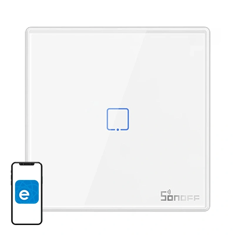 Viedais bezvadu sienas slēdzis Sonoff T2EU1C-RF 433MHz (1 kanāls)