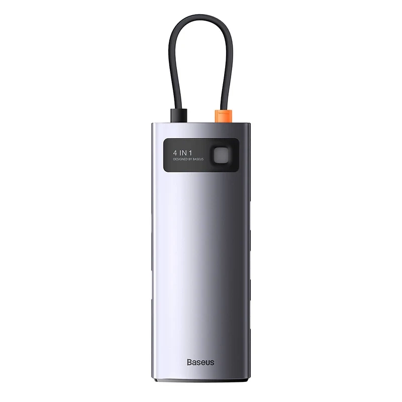 Baseus Metal Gleam Series 4-in-1 USB-C uz 4x USB 3.0 sadalītājs, WKWG070013, pelēks