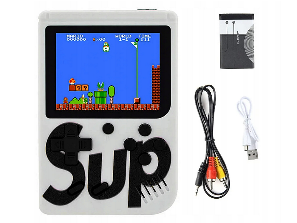 Retro Mini Portatīvā Konsole, 400 Spēles, 3.0\" Ekrāns, TV Savienojums, Balta | Mini Console Portable, Retro Games,...