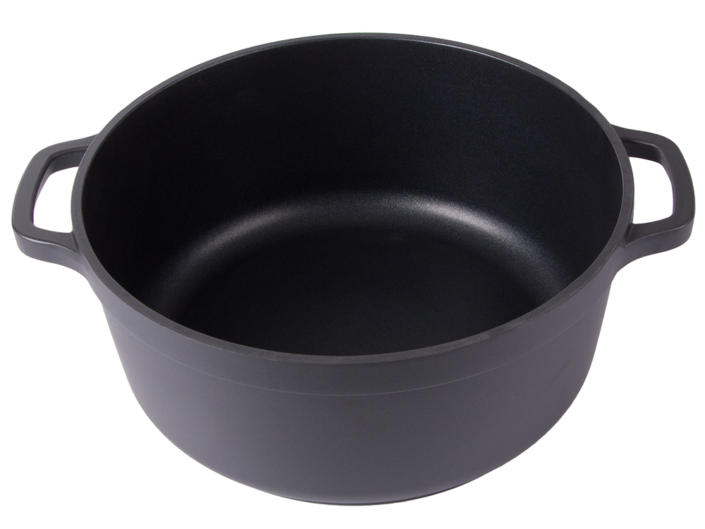 Sautējamais katls-cepešpanna ar vāku 7l, non-stick, indukcijai un gāzei, melns