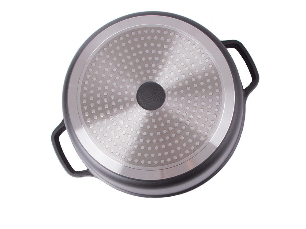 Sautējamais katls-cepešpanna ar vāku 7l, non-stick, indukcijai un gāzei, melns