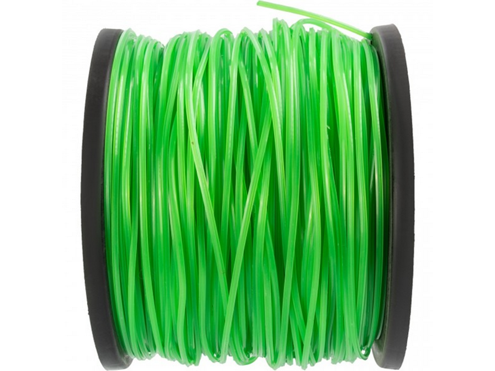 Armēta trimmera aukla ar stiepli, kvadrātveida, 2.4mm, 100m