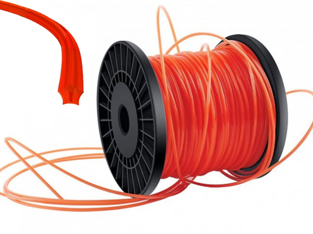 Trimmera aukla 2.4mm, piecstūra zvaigznes profils, 155m, oranža