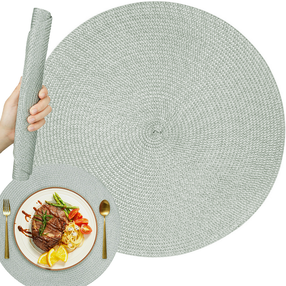 Apaļš pīts galda paliktnis, pelēks, 38 cm