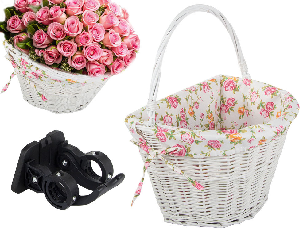 Liela austā grozs velosipēdam uz stūres| Large Woven Basket for Bicycle Handlebar