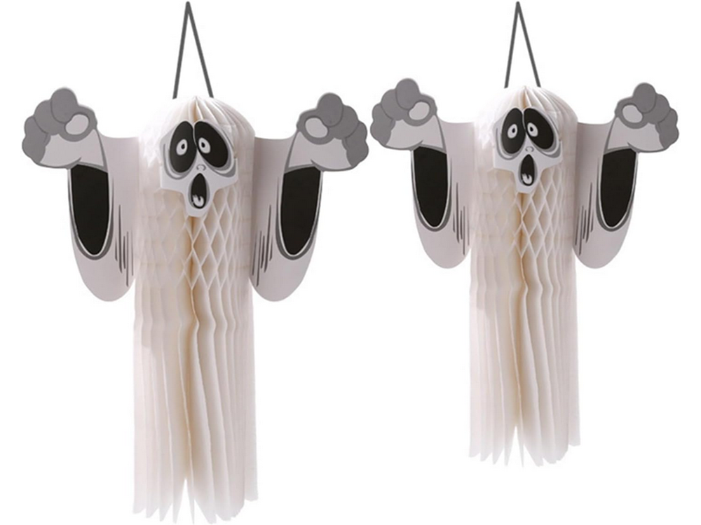 3D papīra spoks Halloween dekorācija, saliekams, balts