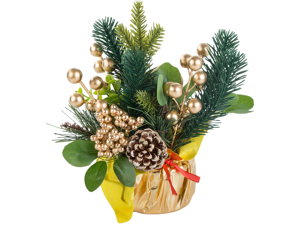 Ziemassvētku galda dekorācija, zelta, 20 cm