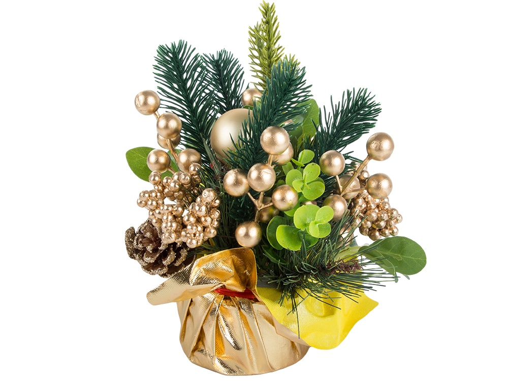 Ziemassvētku galda dekorācija, zelta, 20 cm