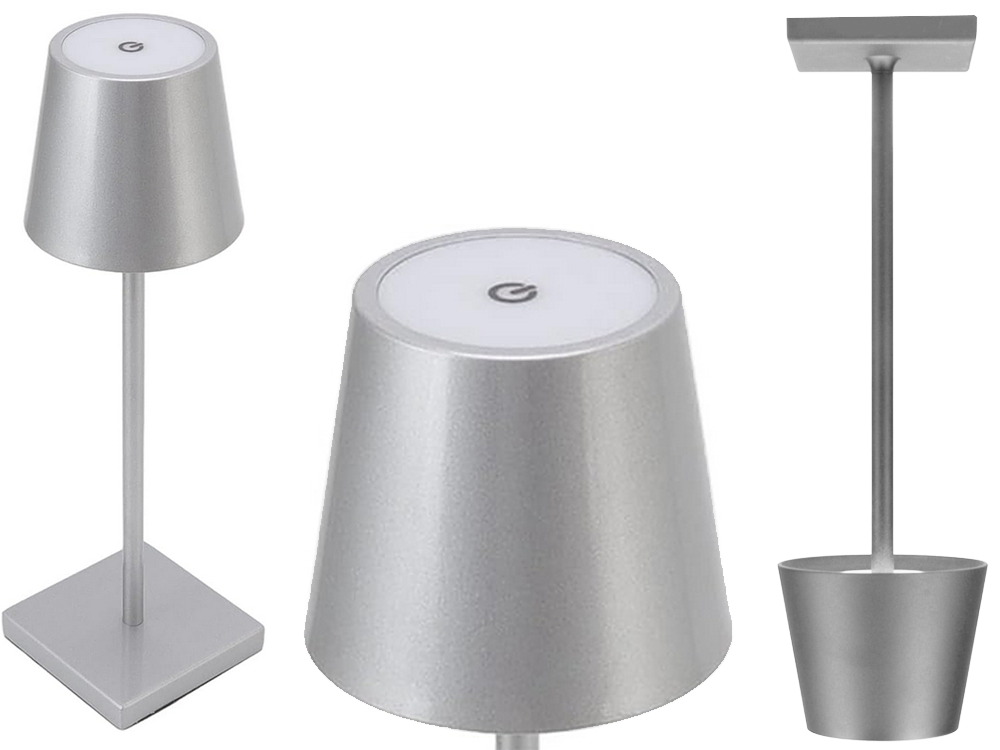 Bezvadu LED galda lampa, 3 gaismas toņi, USB-C, balta