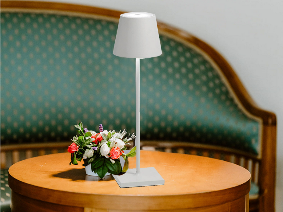 Bezvadu LED galda lampa, 3 gaismas toņi, USB-C, balta