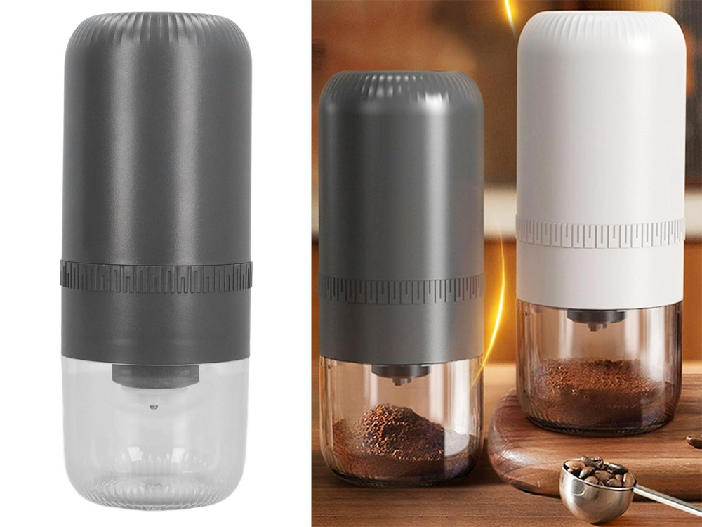 Elektriskās kafijas pupiņu dzirnaviņas ar regulējamu rupjumu, USB, 150 ml