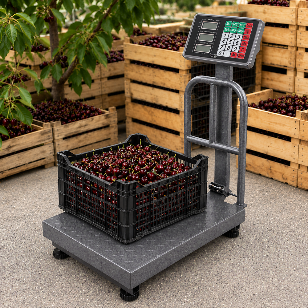 Elektroniskie platformas svari ar atzveltni 100kg LCD, pelēki