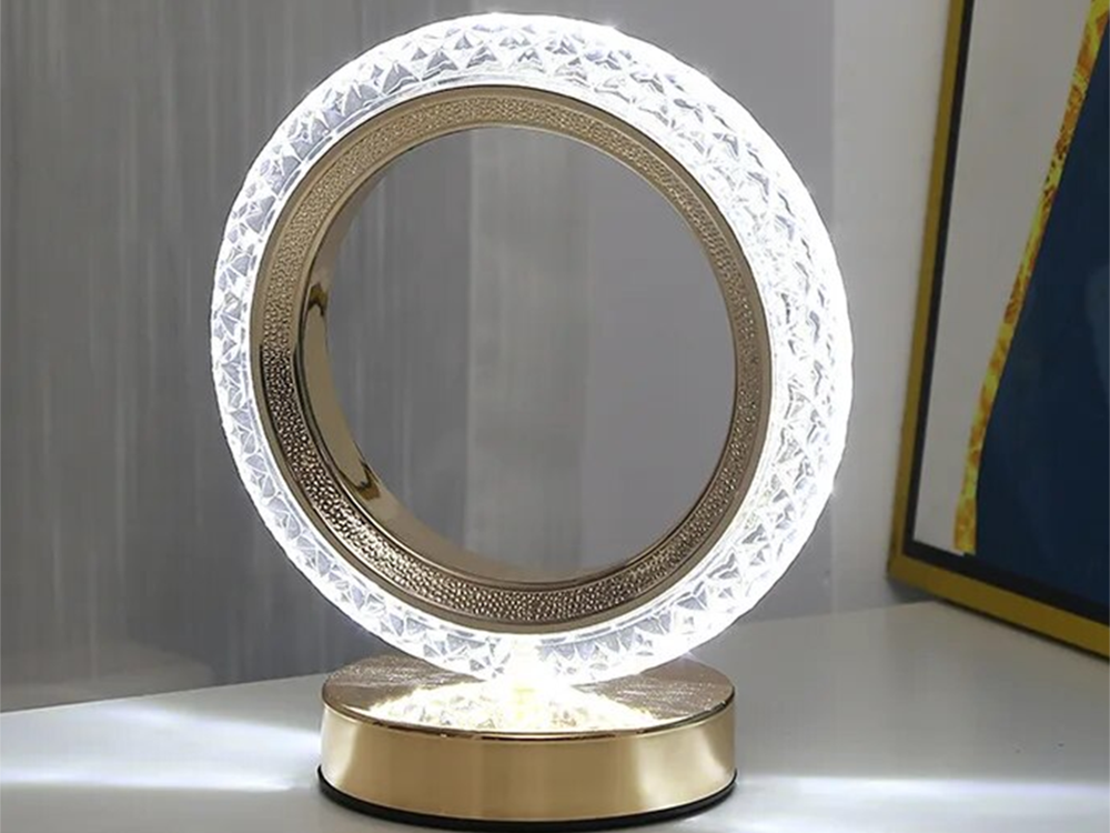 LED RGB galda naktslampiņa ar kristāla imitāciju, 18 cm