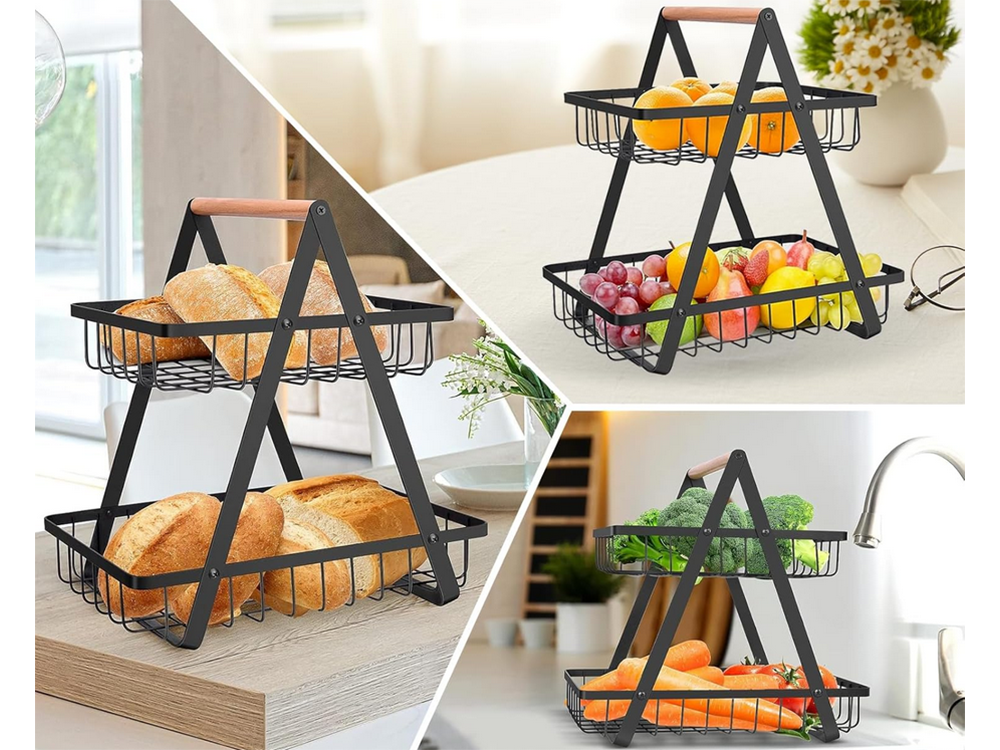 Virtuves Organaizers Plaukts Divu Līmeņu Augļu Grozs | Two-Level Fruit Basket
