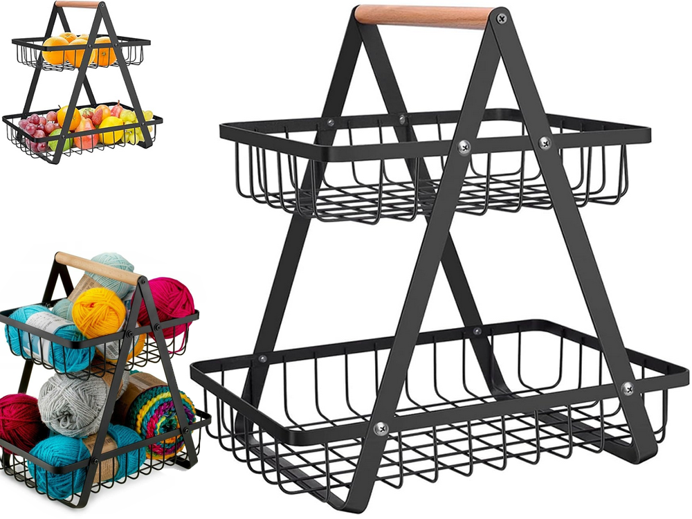 Virtuves Organaizers Plaukts Divu Līmeņu Augļu Grozs | Two-Level Fruit Basket