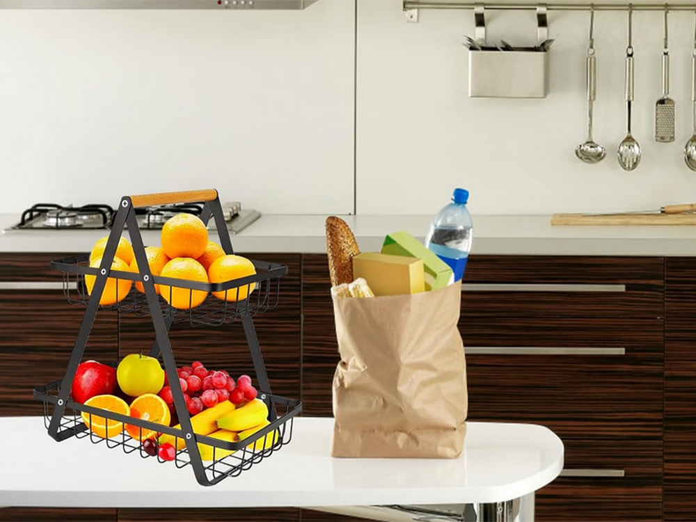 Virtuves Organaizers Plaukts Divu Līmeņu Augļu Grozs | Two-Level Fruit Basket