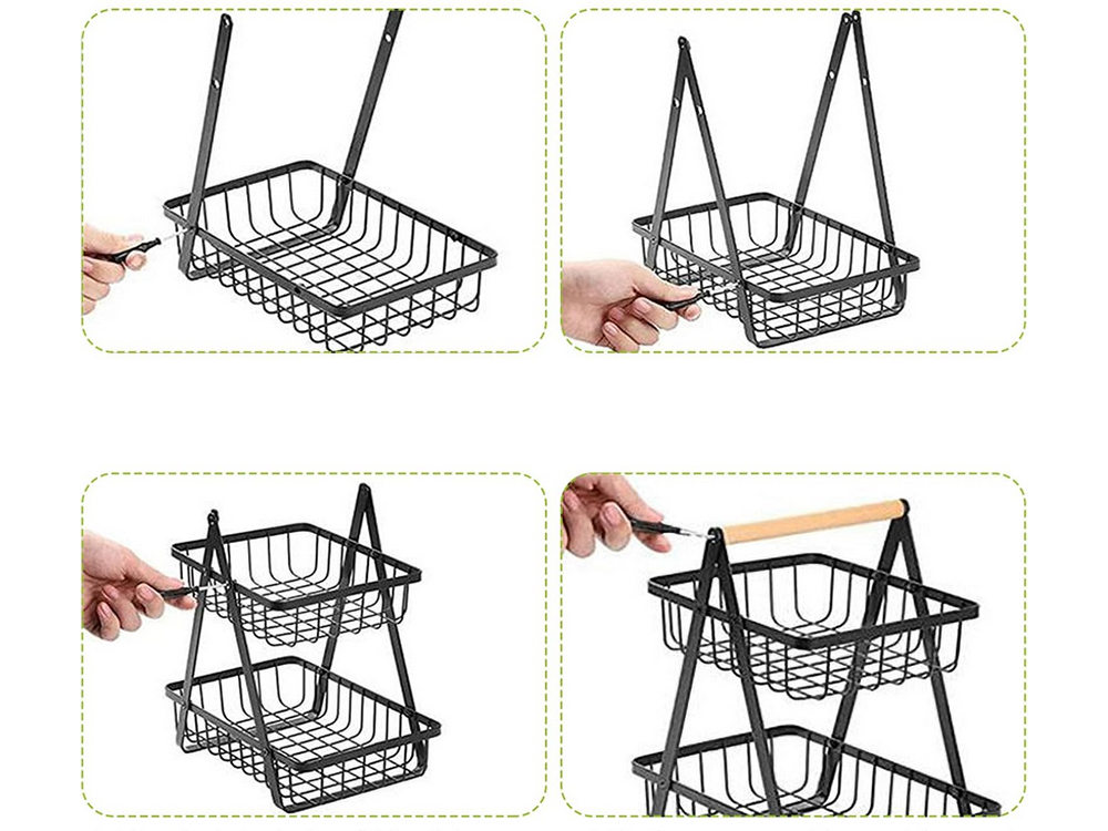 Virtuves Organaizers Plaukts Divu Līmeņu Augļu Grozs | Two-Level Fruit Basket