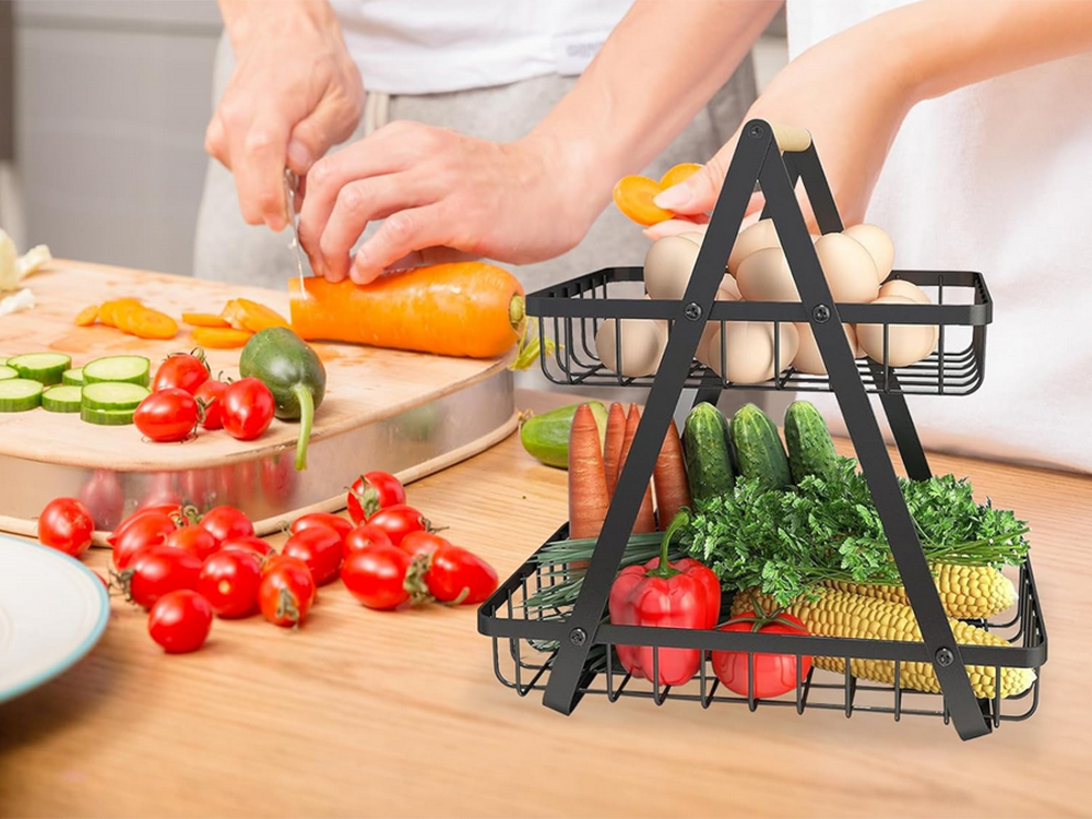 Virtuves Organaizers Plaukts Divu Līmeņu Augļu Grozs | Two-Level Fruit Basket