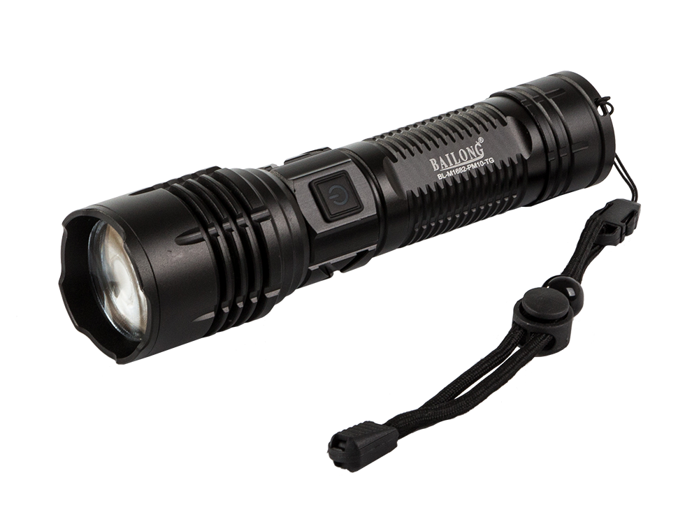 Bailong M1682 taktiskais LED lukturis ar tālummaiņu, Power Bank