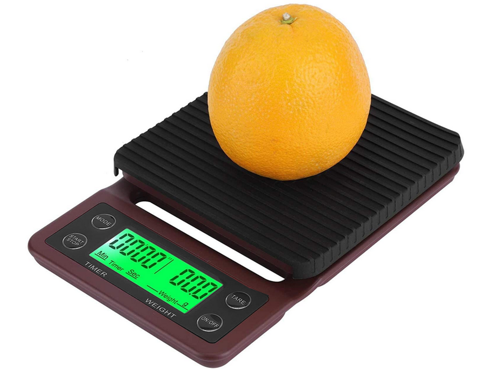 Elektroniskie virtuves svari kafijas pagatavošanai ar taimeri 5kg / 0.1g, brūni