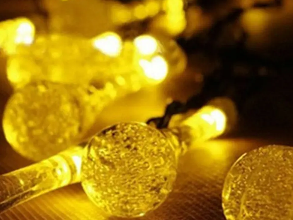 Saules LED virtene dārzam ar 20 ledoņām, silti balta