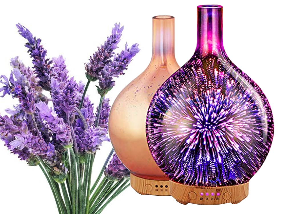 Gaisa mitrinātājs un aromātu difuzors ar 3D RGB nakts lampiņu, 120ml