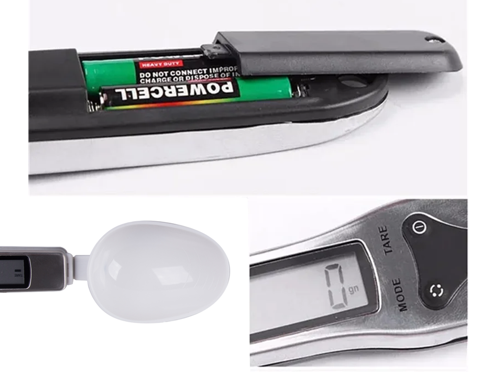 Digitālie virtuves svari-karote ar LCD ekrānu, līdz 500 g, 0.1 g, balti