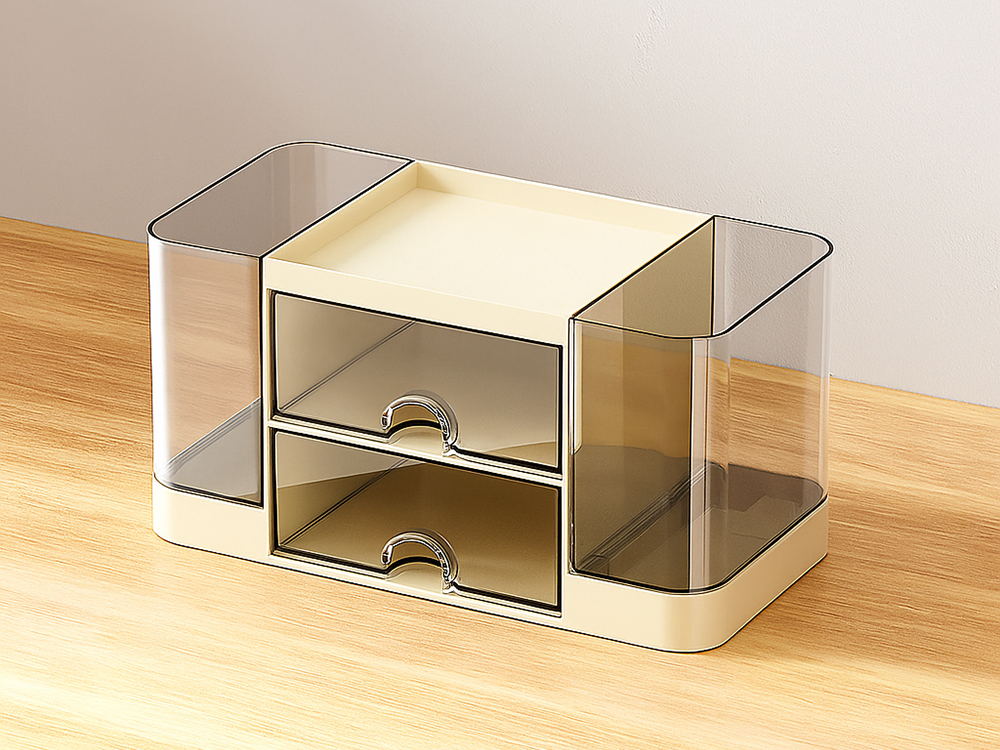Galda organizators ar atvilktnēm un nodalījumiem, 19.5x10x10 cm