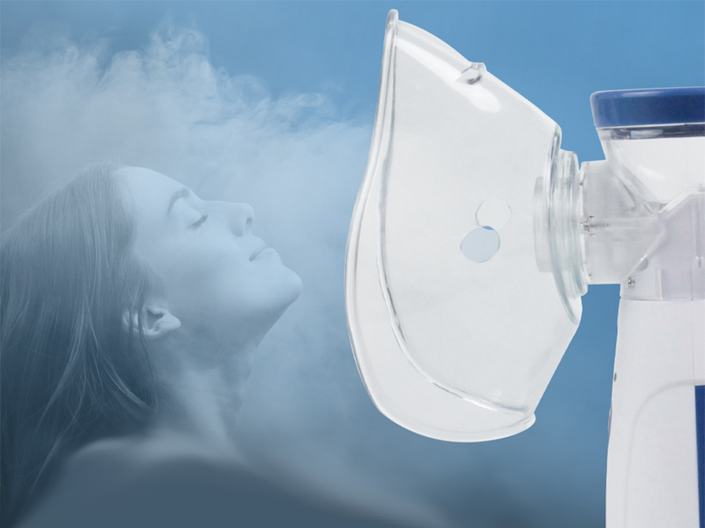 Pārnēsājams sietiņa smidzinātājs inhalators ar maskām, kluss