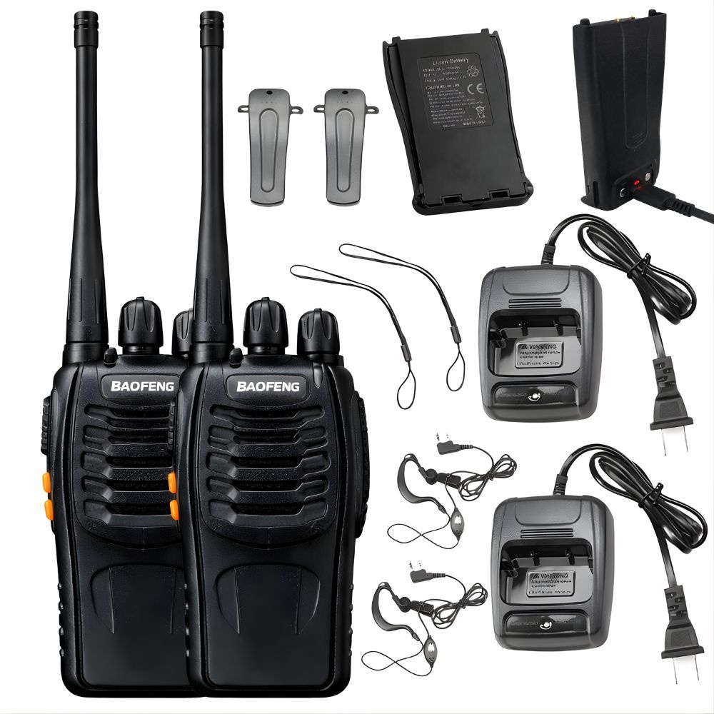 Rācijas Baofeng BF-888S komplekts 8km rādiuss 1500mAh, melns
