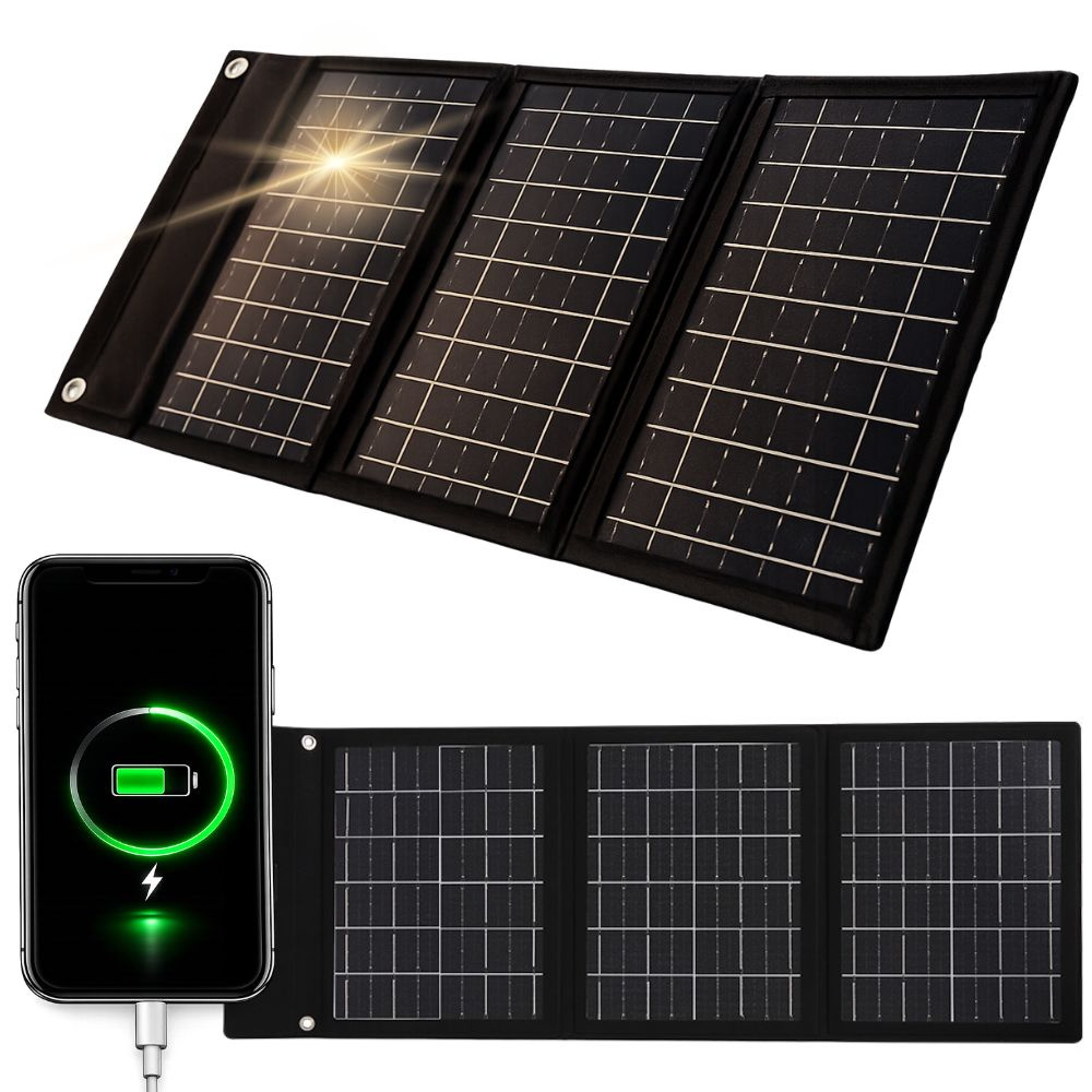 Pārnēsājams saules panelis 20W saliekams USB lādētājs