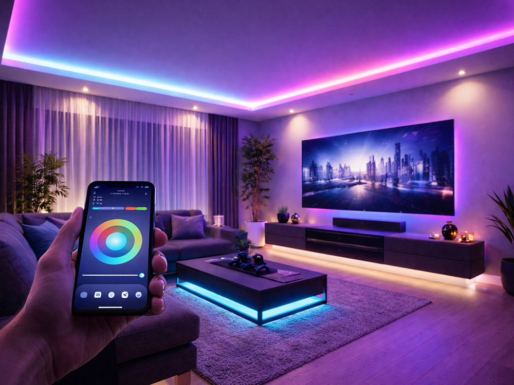 Ūdensizturīga RGB LED lenta 3m ar Bluetooth lietotni un pulti, melna