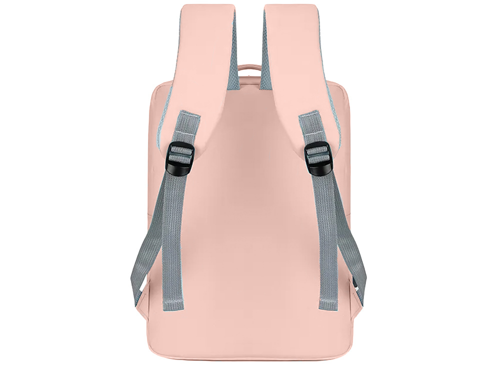 Ietilpīga pilsētas skolas mugursoma ar USB portu 18-20L, rozā