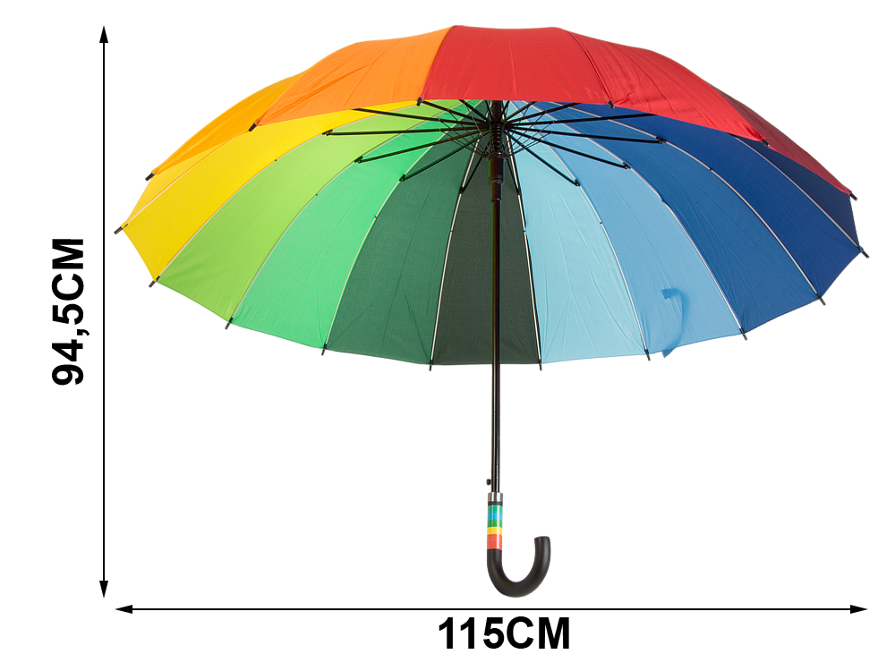 Liels automātiskais lietussargs Varavīksne, 115 cm