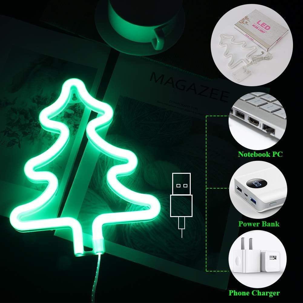 Forever Neona Dekoratīvā LED Lampa Gaismeklis Apgaismojums ar USB, Ziemassvētku Eglīte | Decorative Neon LED Lamp...