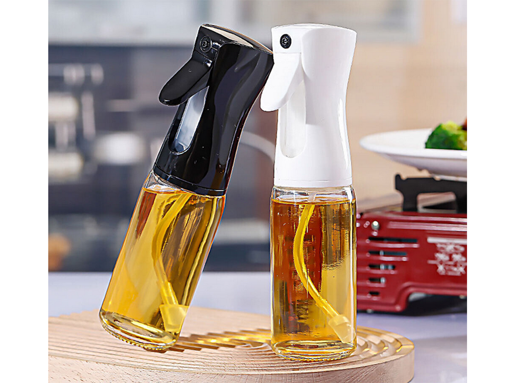 Eļļas un etiķa smidzinātājs stikla pudelē, 200 ml, melns