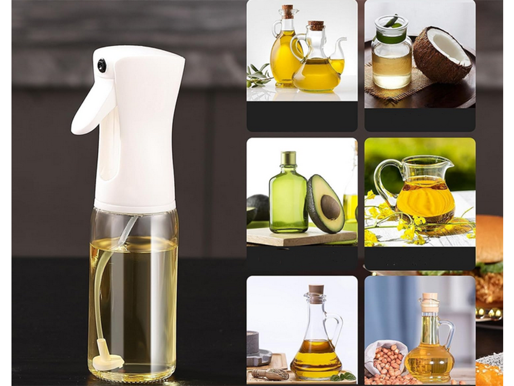 Stikla eļļas un etiķa izsmidzinātājs, 200 ml, Balts