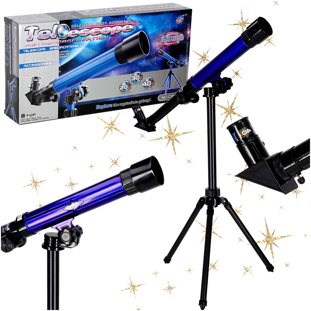 Bērnu astronomiskais teleskops ar statīvu (20x, 30x, 40x)