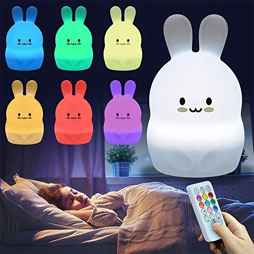 Iso Trade LED nakts lampa bērniem \"Trusis\" ar tālvadības pulti un RGB