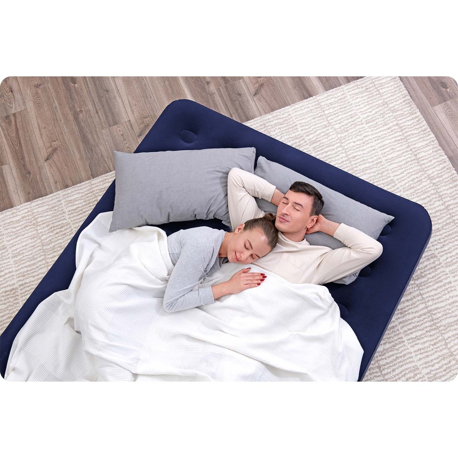 Bestway 67003 divvietīgs piepūšamais matracis, 203x152x22 cm, tumši zils