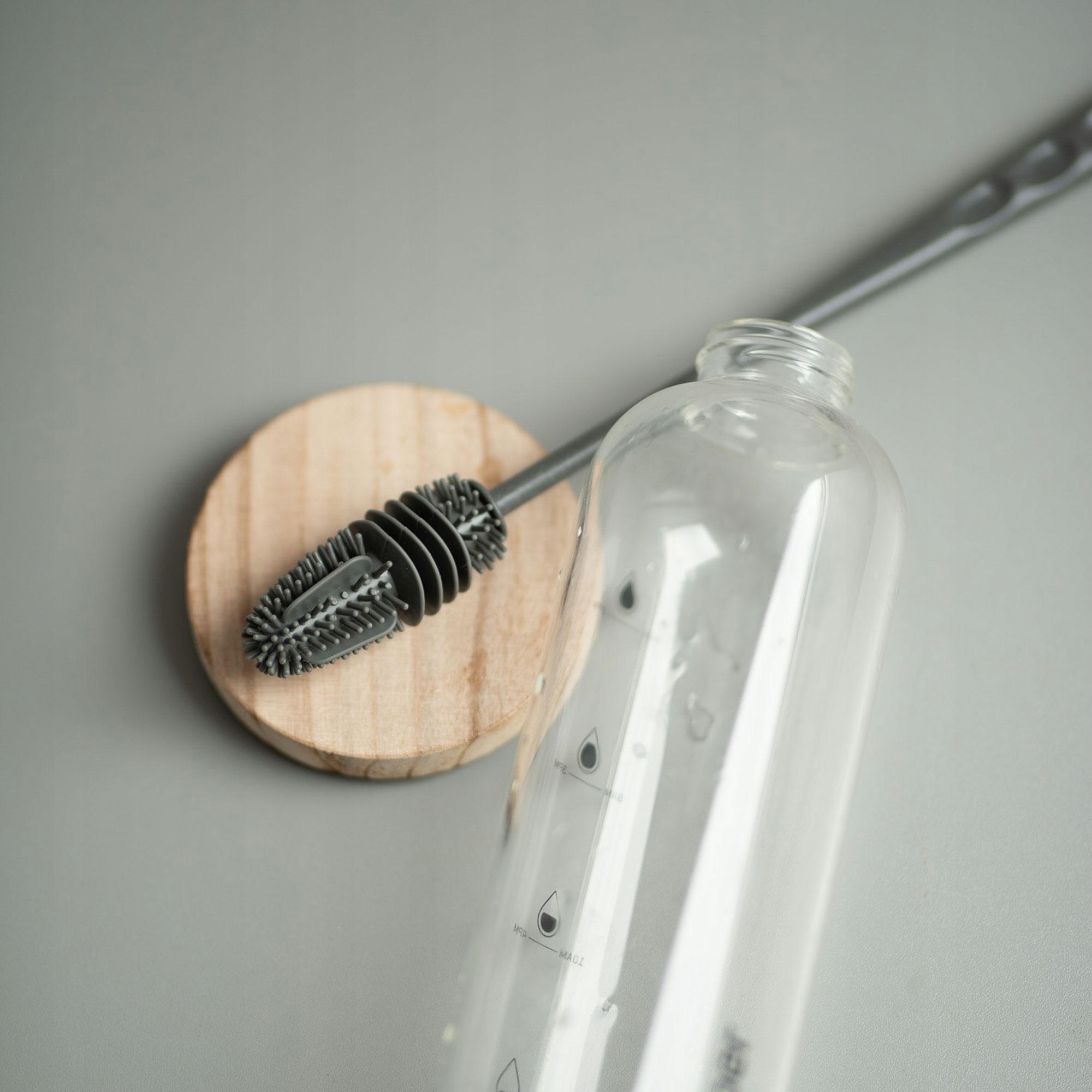 Silikona Pudeļu Tīrīšanas Birste 31сm, Balts | Silicone Brush For Washing Bottles White