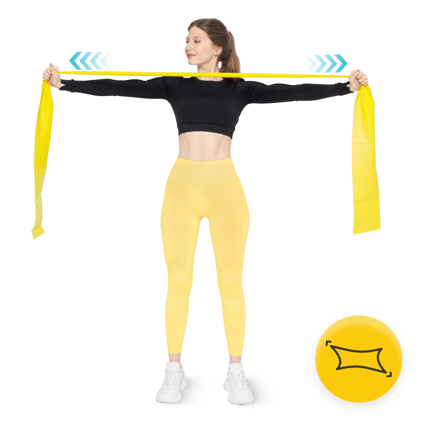 4Fizjo FLAT BAND rehabilitācijas lenta, 2m, 1-2 kg, dzeltena